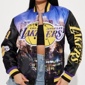 Lakers Court Side Bomber Jacket - Black